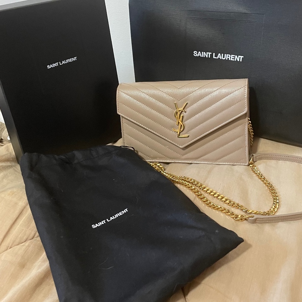 Saint Laurent (YSL) Envelope Chain Wallet
